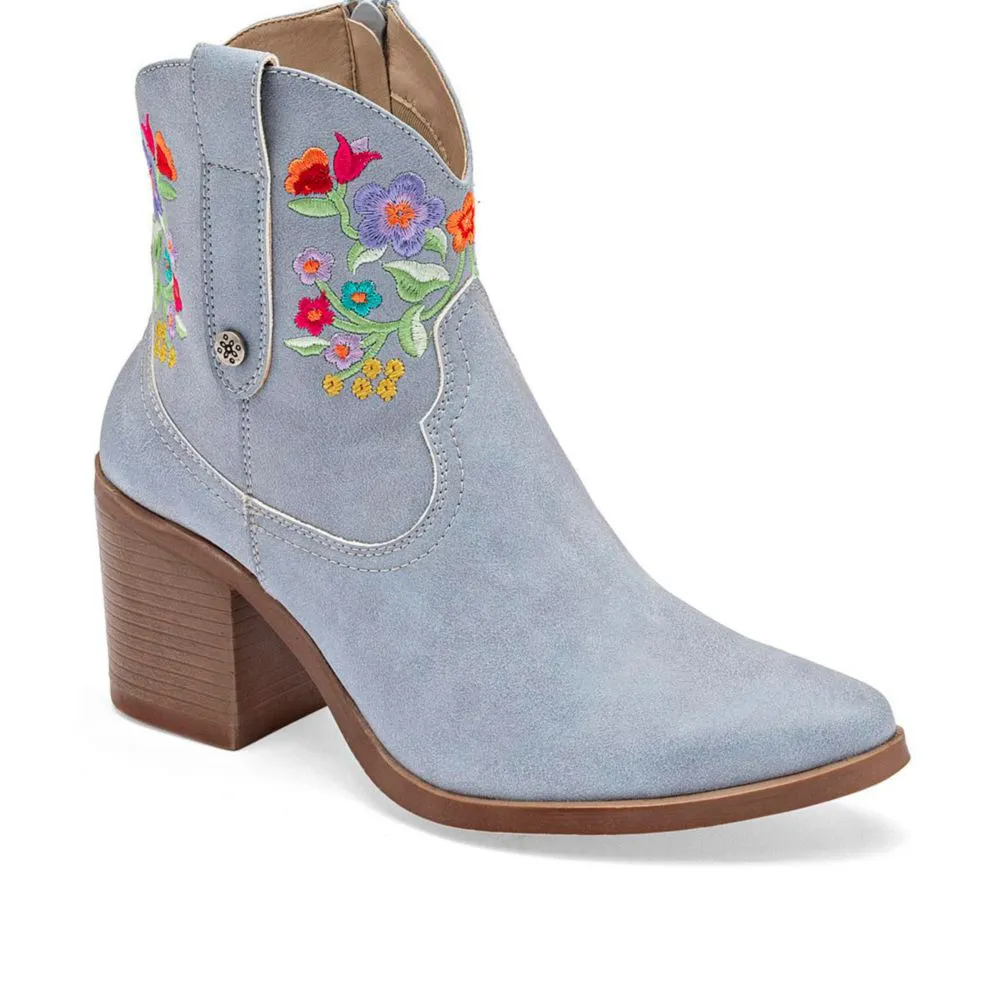 Mora Tierra botín tacón para mujer azul multicolor cod 139750-E