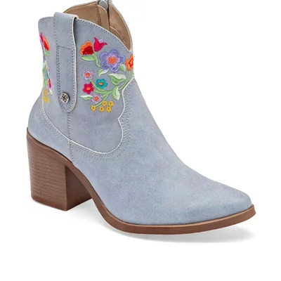 Mora Tierra botín tacón para mujer azul multicolor cod 139750-E