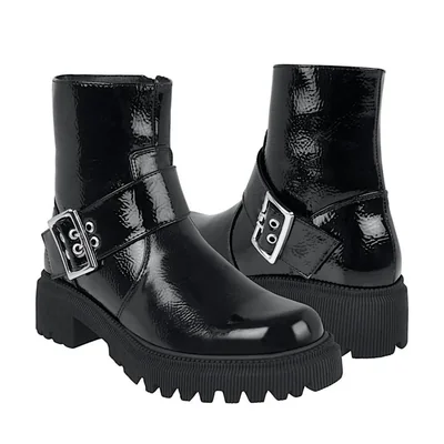 BOTINES STYLO MUJER 188-01 CHAROL NEGRO
