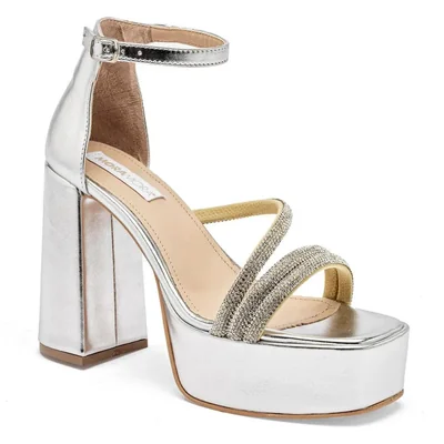 Moramora Zapatillas de fiesta para mujer plata, Cod.137568