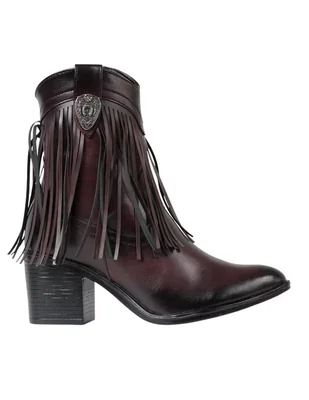 Bota cowboy arriba del tobillo Kuali Shoes Vaqueras de piel para mujer
