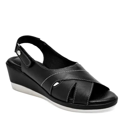 Cruz Shoes sandalia confort para mujer negro cod 140368-E