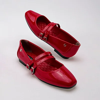 Flats En Moramora Rojo Dama