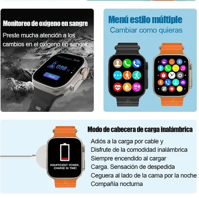 Reloj Inteligente S8 Ultra Max Serie 8 Bluetooth Llamadas, whatsapp, frecuencia cardiaca, oxigenacion
