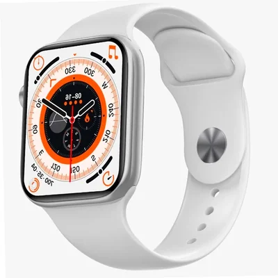 Smartwatch Elegante Deportivo T900 Pro Max S Inalámbrica Bisel Plateado Correa Blanco