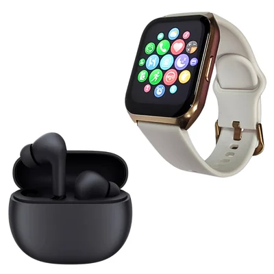 Smartwatch Filwans GTS Mini (dorado) + Audífonos Redmi Buds 4 Active