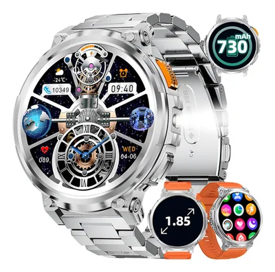 Smartwatches Hombre 1.85'' Deportivo Relojes Inteligente Bluetooth Llamada Linterna Smartwatch Batería Grande Military Watches Frecuencia Cardiaca