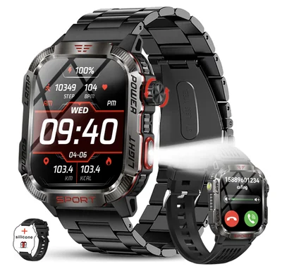 Reloj Inteligente Deportivo Hombre Militar 2.01'' Bt Llamada
