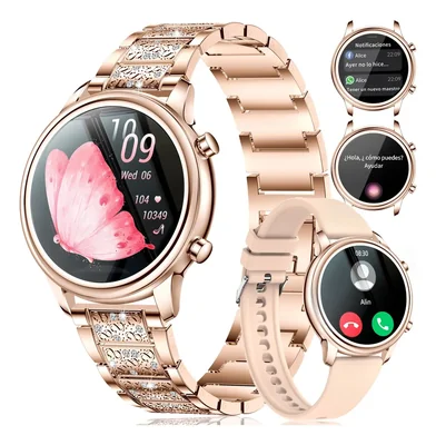 Smartwatch Mujer Bluetooth Llamada Moda Correa De Diamantes