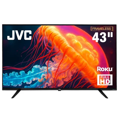 Pantalla JVC Smart TV 43 pulgadas Full HD LED Frameless Roku TV Netflix YouTube Prime Video Modelo SI43FRF