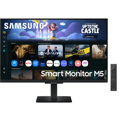 Monitor inteligente Samsung M5 M50F de 27" HDR LS27FM502ENXZA Pantalla con Apps de Streaming, Gaming Hub y AirPlay