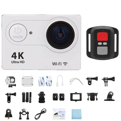Cámara acción Ultra blanca HD 4K 1080P/30FPS pantalla 2,0 pulgadas WiFi Control remoto moto casco