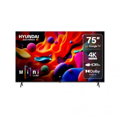 Pantalla Hyundai HYLED7503QMG 75 pulgadas Smart TV QMini Led Google TV ORTY30