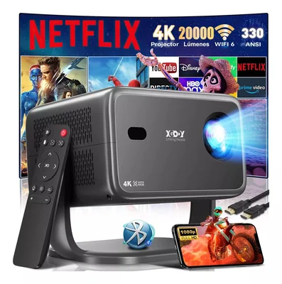 Proyector 4k Profesional Android11 Wifi6 Hd 1080p 20000 Lm