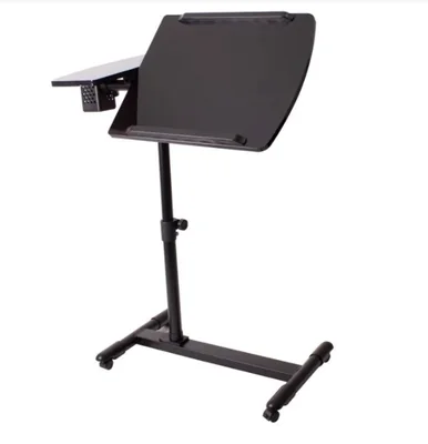Mesa p/Laptop con División Giratoria y Portavasos Grande Negra