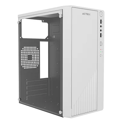Gabinete Acteck Kioto GC220F Micro ATX Mini-ITX con Fuente 500W Blanco
