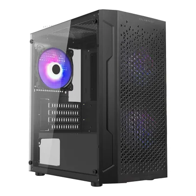 Gabinete Balam Rush Artic GI725 Micro ATX USB 3.0 Cristal Templado Negro