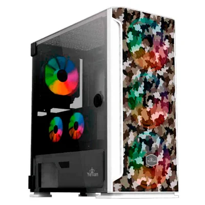 Gabinete Yeyian Hollow 2500 ATX con 3 Ventiladores ARGB y Panel de Malla