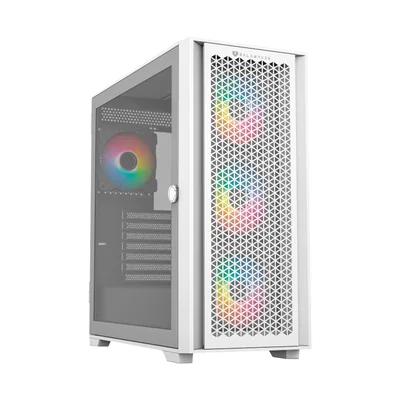 Gabinete Balam Rush Carbono Twin Mate 7000 Blanco ATX con 4 Ventiladores