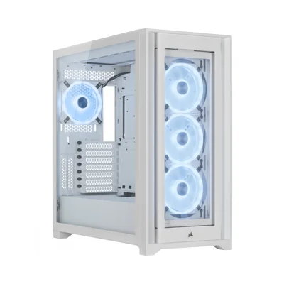 Gabinete Corsair iCUE 5000X QL RGB Midi-Tower ATX USB-C 3.0 Blanco