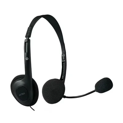 DIADEMA ALAMBRICA STEREO MICRÓFONO NEGRO 2 CONECTORES 3.5MM CONTROL VOLUMEN 1.8 METROS MUAA-005