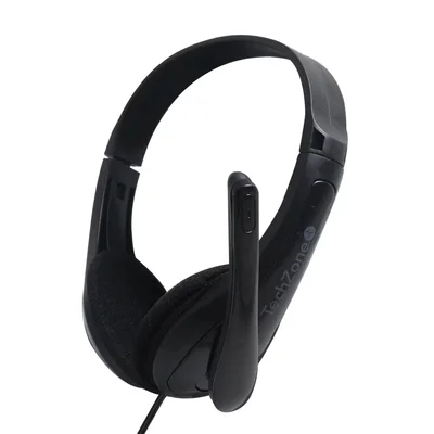 AUDIFONO DIADEMA MULTIMEDIA 3.5MM MICROFONO NEGRO PC TZ15PCAUD CONSOLA LAPTOP MUSICA LLAMADA JUGOS