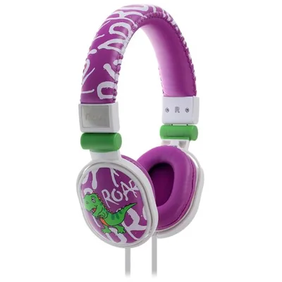 Audifonos De Diadema Para Niño Popper Dinosaur Morado Moki Acc Hppoa