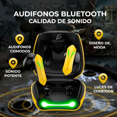 Audífonos Inalámbricos Elegiant con Estuche de Carga luz led