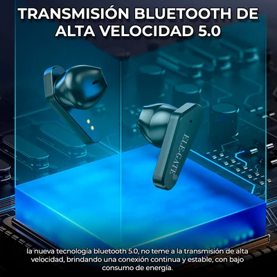 Auriculares X15 Gamer Inalámbricos Bluetooth 5.1 Con LED Marca Ele Gate con estuche de carga