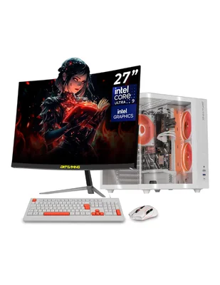 Computadora gamer dxt gaming dxtu916gb5xemtpw 27 pulgadas Full HD Intel core ultra 9 integradas 16 GB RAM 1 TB SSD